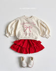 Little Foxx – Ribbon Pearl Puff Sweatshirt