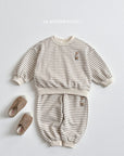 Little Foxx – Stripe Bear Embroidered Set