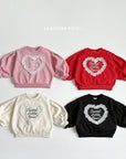 Little Foxx – Heart Lace Puff Sweatshirt