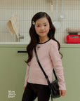 Little Foxx – Peach Color Block Ribbon Tee
