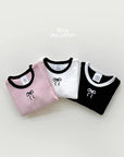 Little Foxx – Peach Color Block Ribbon Tee