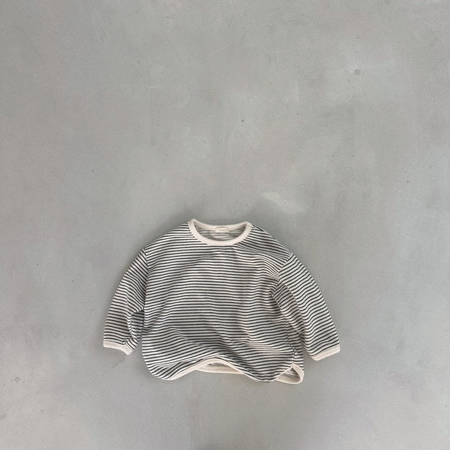 Bam Bam Stripes Tee - Faded Black