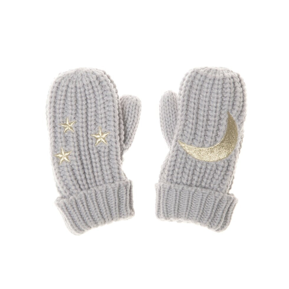Moonlight Knitted Mittens Grey