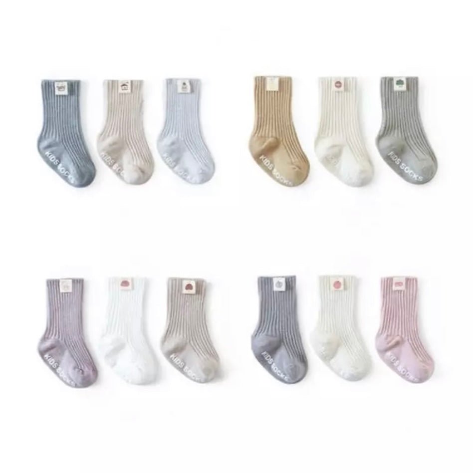Label Rib Socken (3 - er Set) –