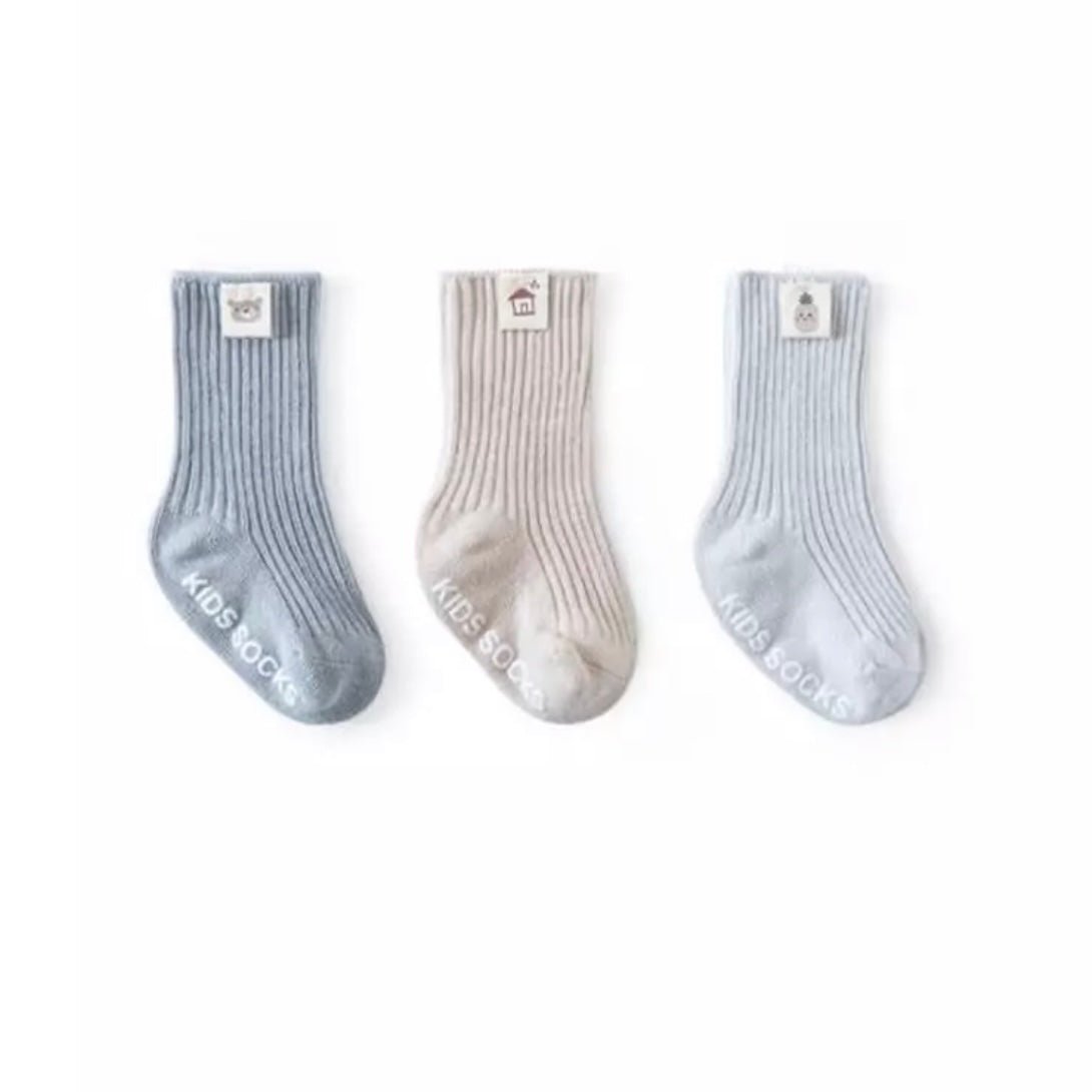 Label Rib Socken (3 - er Set) –