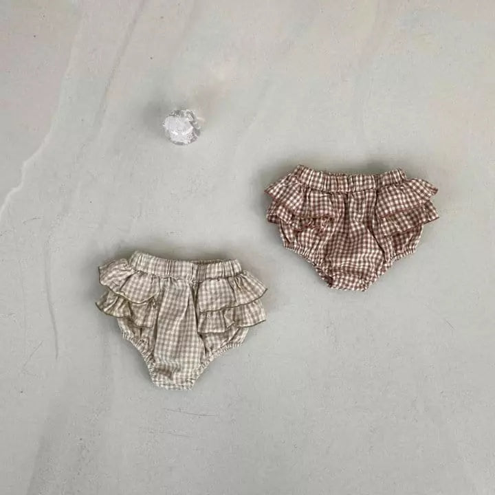 Mini Frill Check Bloomers find Stylish Fashion for Little People- at Little Foxx Concept Store