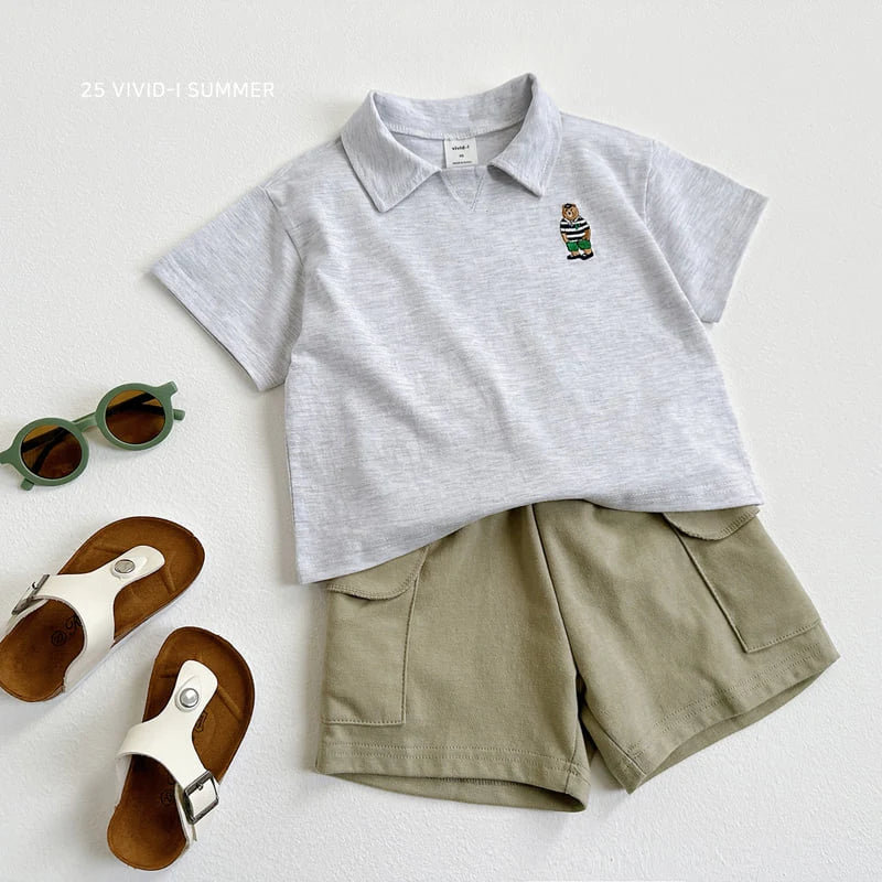 Embroidery Collar Short Sleeve Set