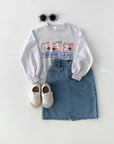 Half-Open Denim Skirt