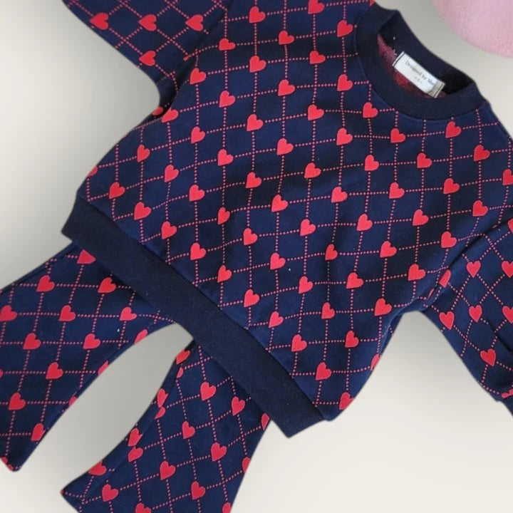 Heart Argyle Bootcut Pants