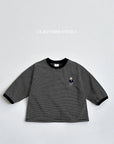 Bear Embroidery Striped Tee