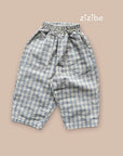 Checked Plain Woven Pants