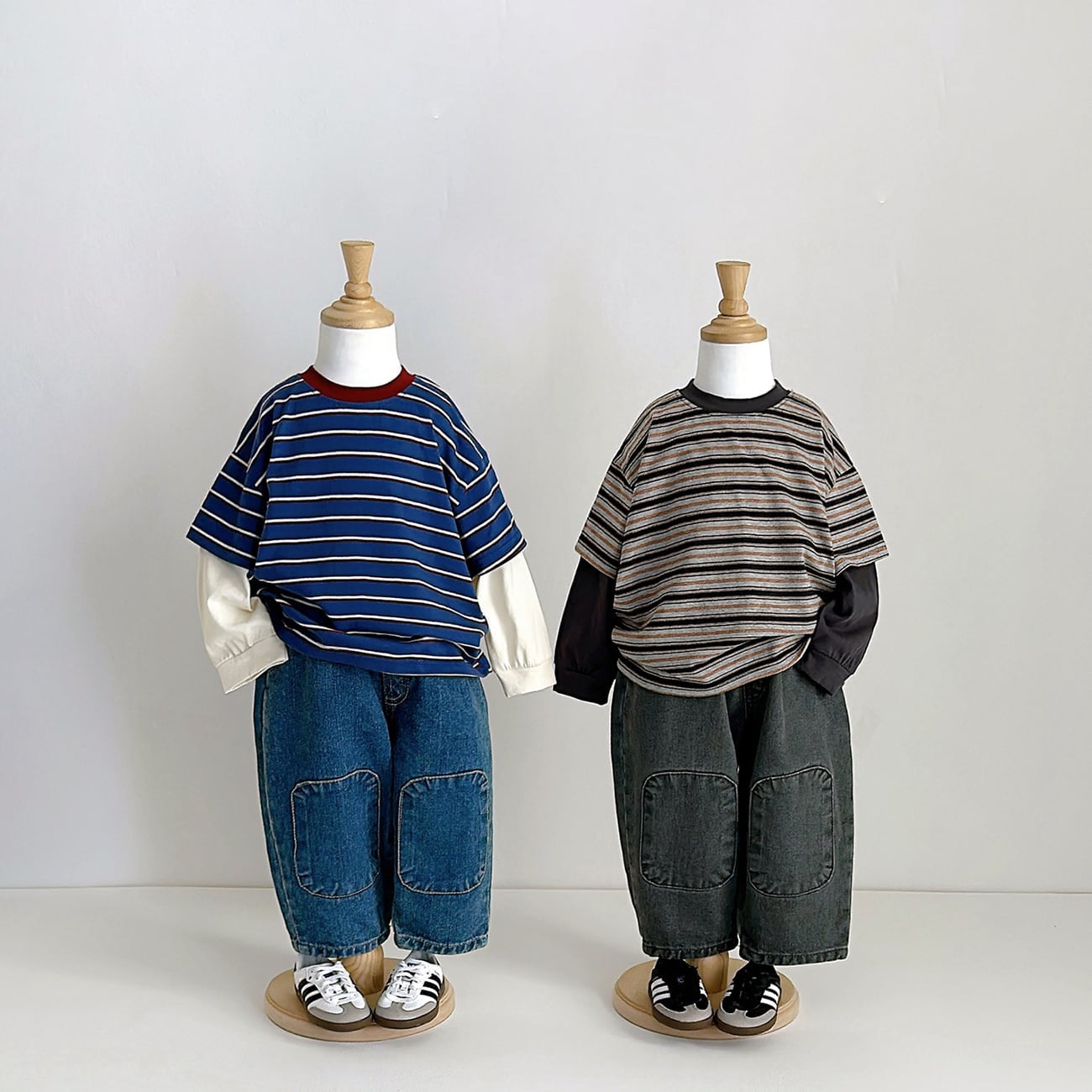Double Layer Stripe Tee – Gestreiftes Shirt im 2-in-1 Look
