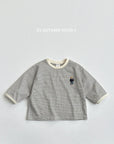 Bear Embroidery Striped Tee