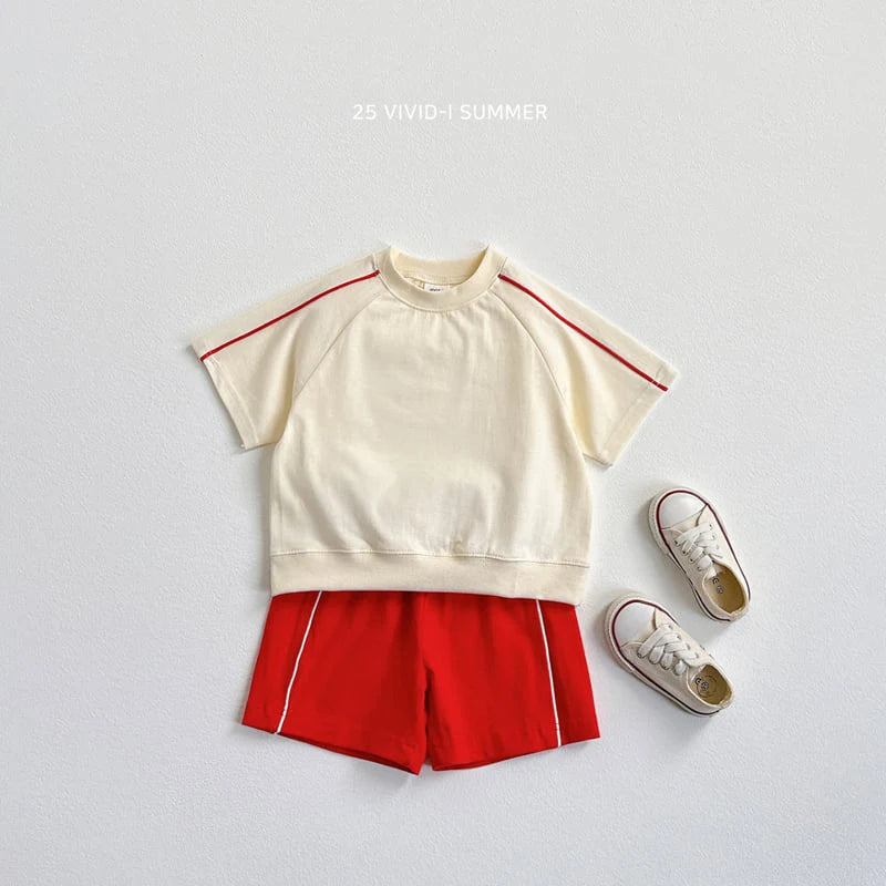 Stripe Raglan Short Sleeve Tee