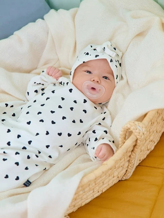 Petit Heart Full Bodysuit + Bonnet Set (Bebe)