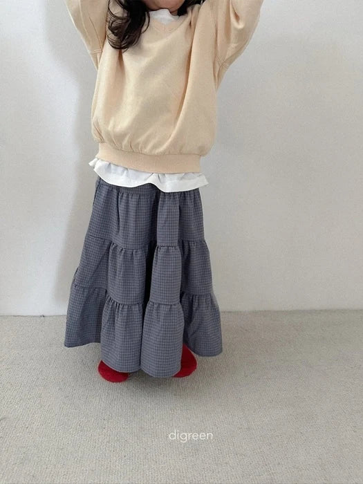 Check Tiered Skirt