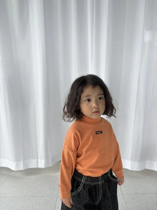 Tangerine Mock Neck Top