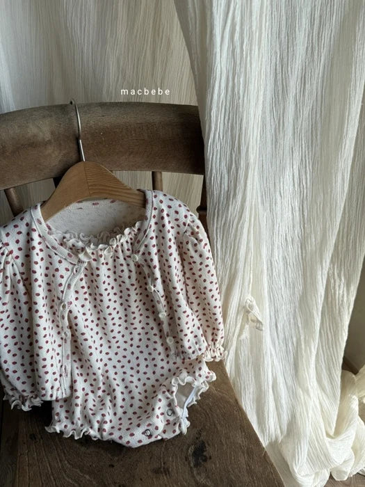 Little Foxx – Strawberry Eyelet Cardigan Set