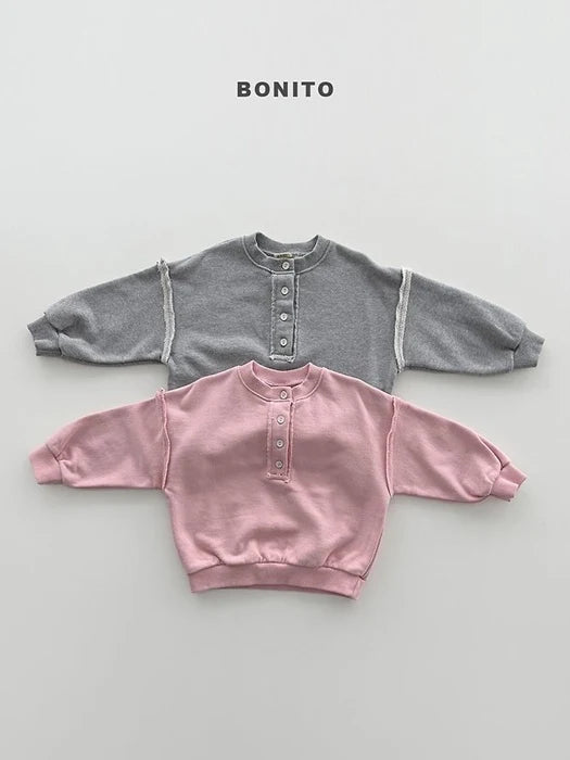 Little Foxx – Raw Edge Henley Sweatshirt