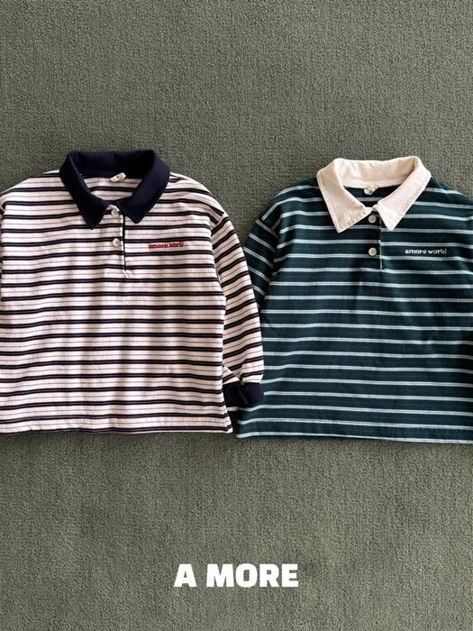 Little Foxx – Multi Stripe Collar Tee