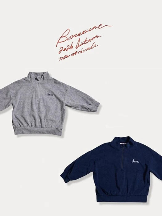 Little Foxx – Terry Half Zip-up Top