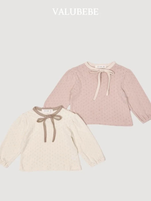 Little Foxx – Creamy Ribbon Puff Tee