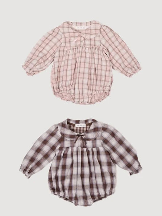 Little Foxx – Check Ribbon Romper