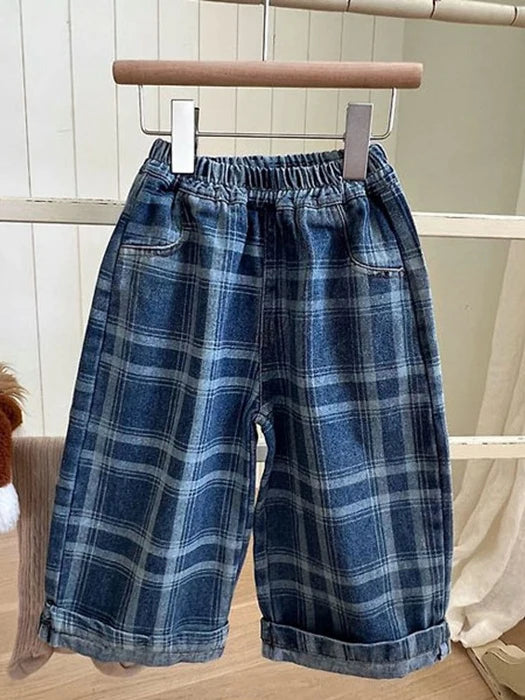Little Foxx – Check Denim Pants