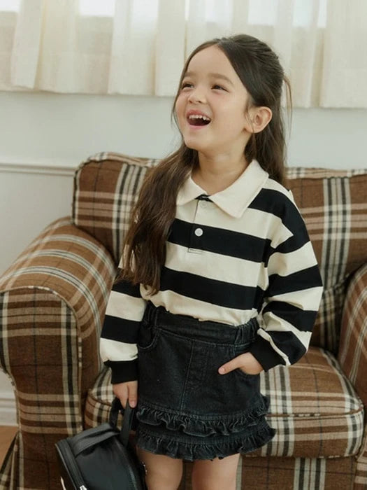 Little Foxx – Autumn Stripe Collar Tee