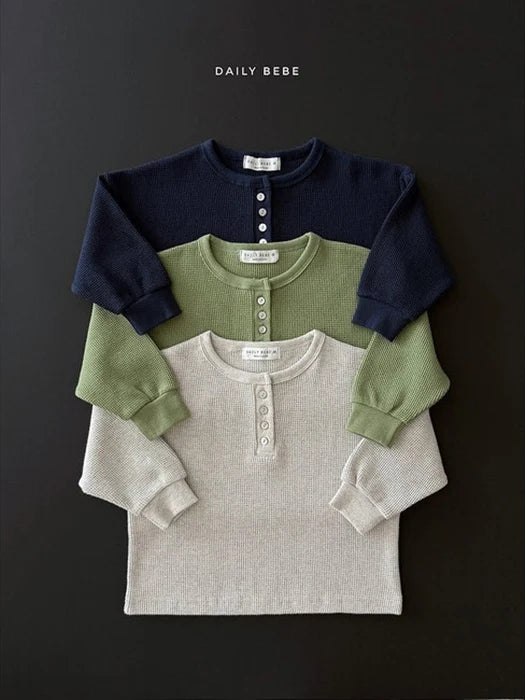 Little Foxx – Waffle Henley Neck Tee