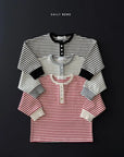 Little Foxx – Stripe Henley Neck Tee