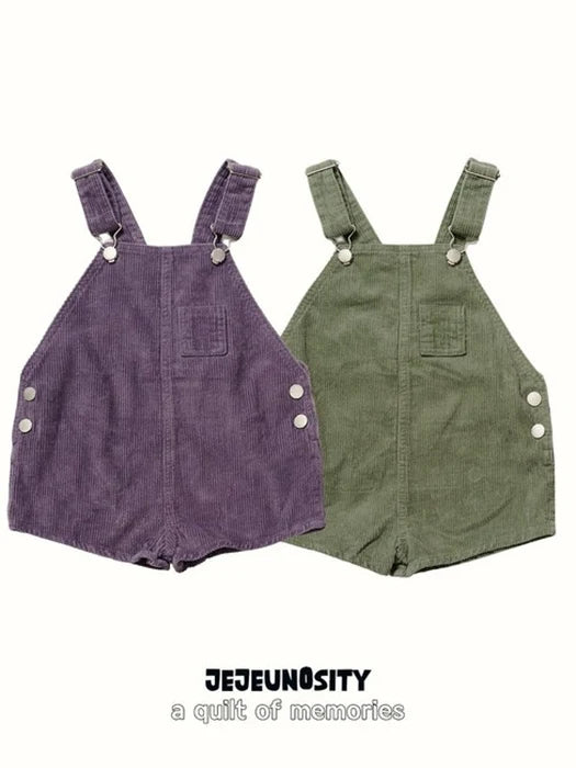 Little Foxx – Golden Berry Short Overalls