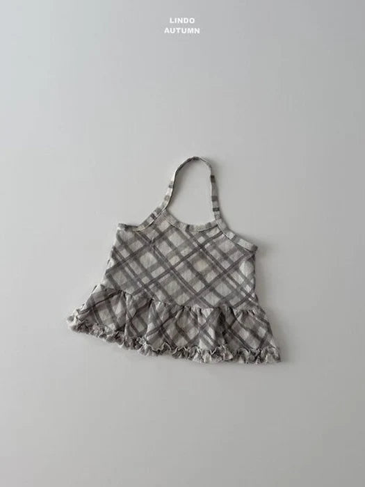 Little Foxx – Check Halter Top Layered Sleeveless