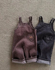 Little Foxx – Heart Denim Ribbed Overall