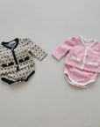 Little Foxx – Ribbon Cardigan Top &amp; Bottom Set