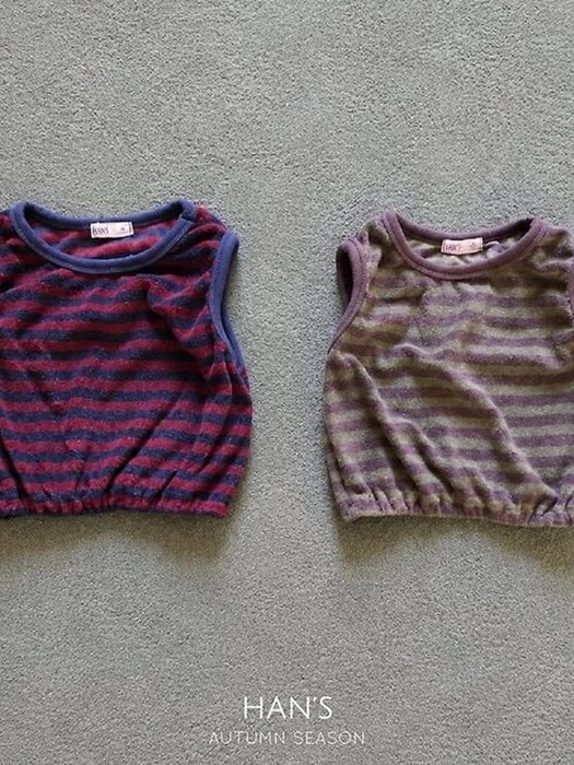 Little Foxx – Terry Stripe Sleeveless Top