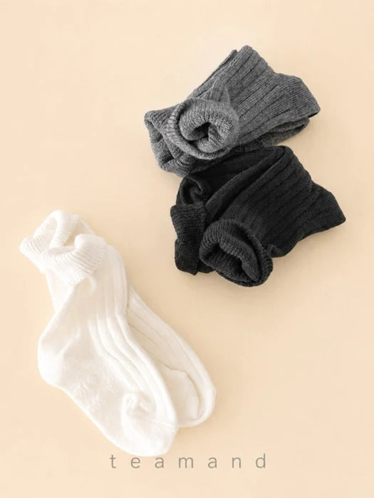 Little Foxx – Ribbed Plain Sock Set Mom Couple