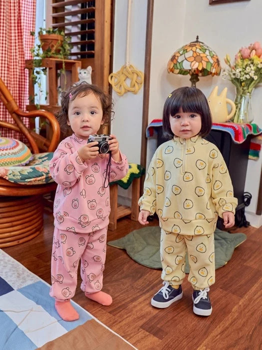 Little Foxx – Little Palm Waffle Anorak Top &amp; Bottom Set