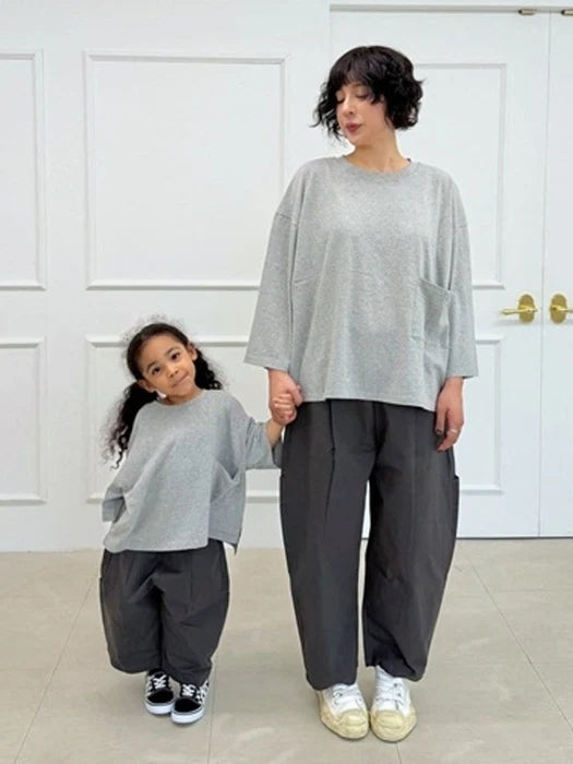 Little Foxx – 3/4 Pocket (Gray) Tee Mom