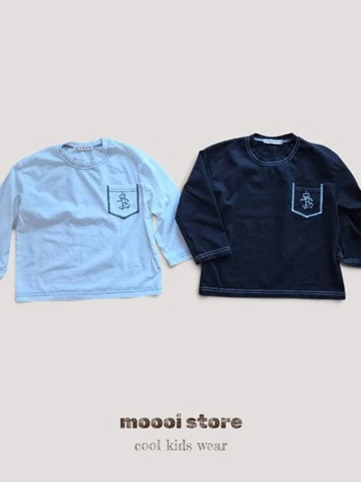 Little Foxx – Robot Border Pocket Embroidery Tee