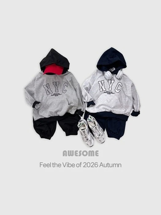 Little Foxx – NY Colorblock Hooded Top &amp; Bottom Set