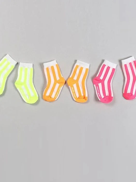 Little Foxx – Fluorescent Striped Socks (Set of 3)