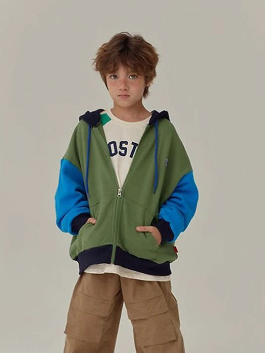 Little Foxx – Color Block Zip-Up Hoodie