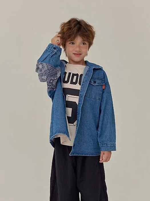 Little Foxx – Paisley Washed Denim Jacket
