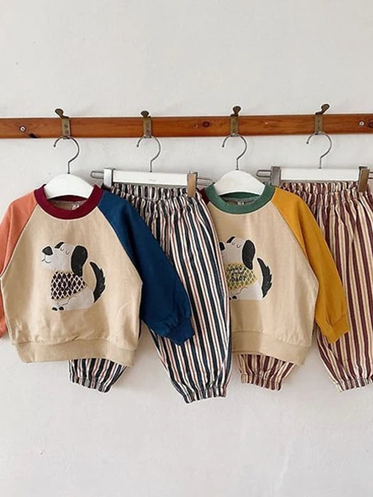 Little Foxx – Puppy Color Block Top &amp; Bottom Set