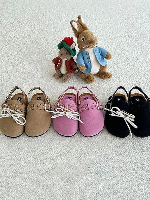 Little Foxx – Madison Suede Slides (Detachable Charm)