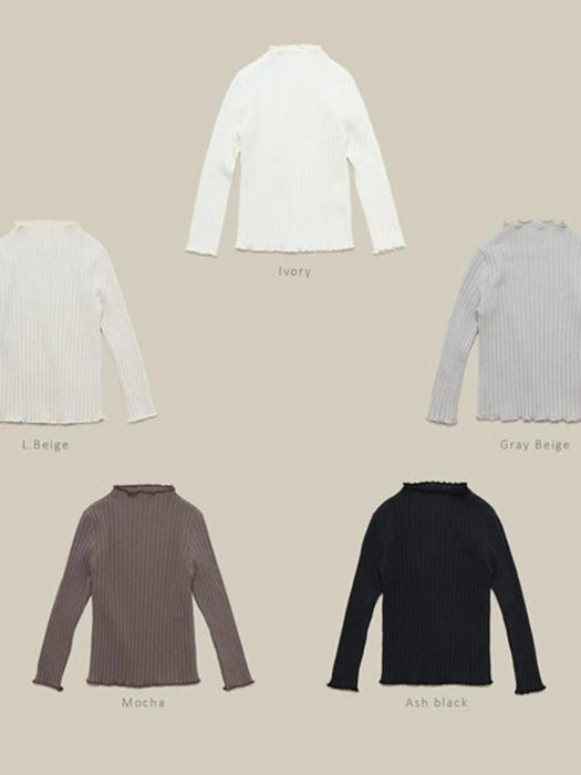 Little Foxx – Mock Neck Ribbed Tee – Color Added