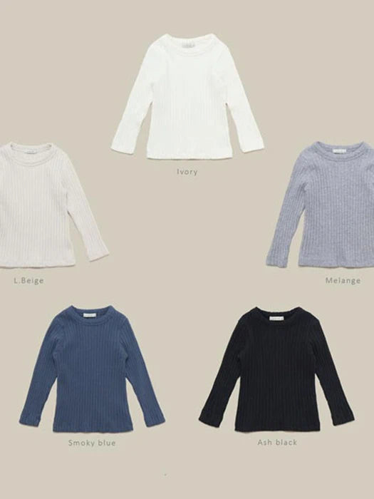Little Foxx – Milk Ribbed Tee – Color Added