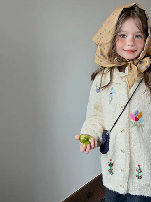 Little Foxx – Vintage Collar Floral Cardigan