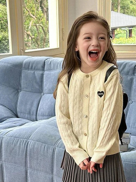 Little Foxx – Heart Embroidery Cardigan